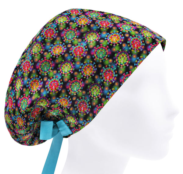 Scrub cap for women, microbe scrub hat, virus surgical scrub hat