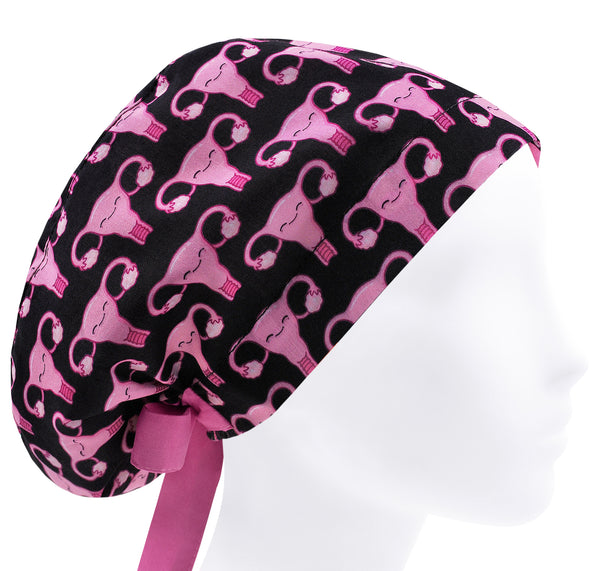 OB GYN scrub cap, surgical cap women, uterus scrub hat