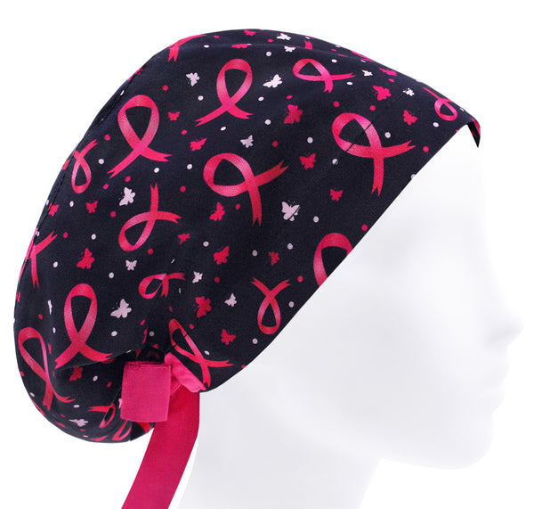 Scrub cap for women breast cancer awareness, surgical cap, scrub hat navy blue