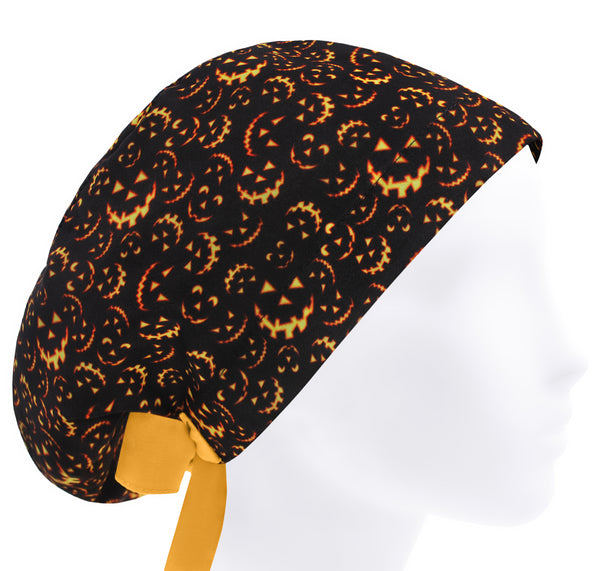 Halloween Scrub Cap For Women, Pumpkin Jack Surgical Scrub Hat