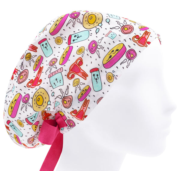 IVF REI nurse cap, sperm scrub cap, scrub hat ob GYN, uterus medical hat