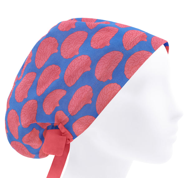 Brain scrub cap, blue scrub hat, organs nurse cap, neuro surgical cap