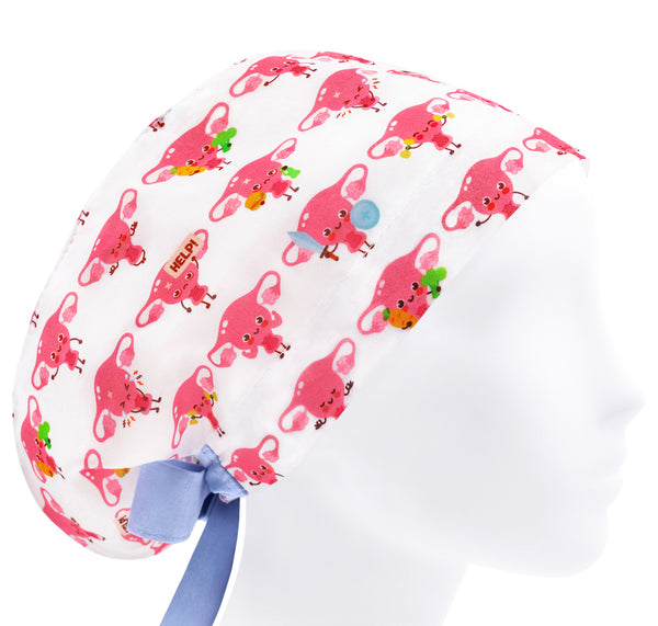 OB GYN scrub cap, surgical cap, uterus scrub hat, nurse cap