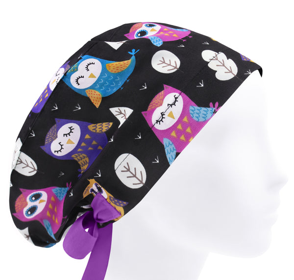 Scrub hat for women, scrub cap owls, surgery caps, doctor hat