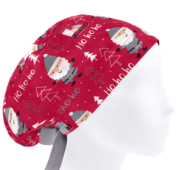 Women Scrub Cap Christmas, Santa Surgical Scrub Hat Holiday