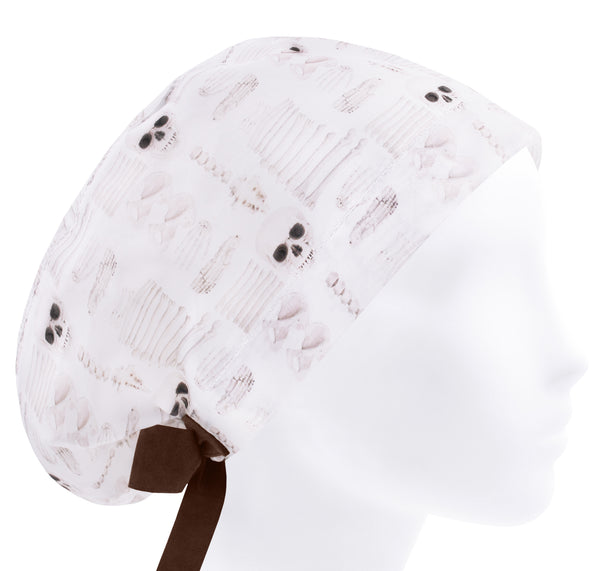 Bones scrub cap, skeleton scrub hat, women surgical cap