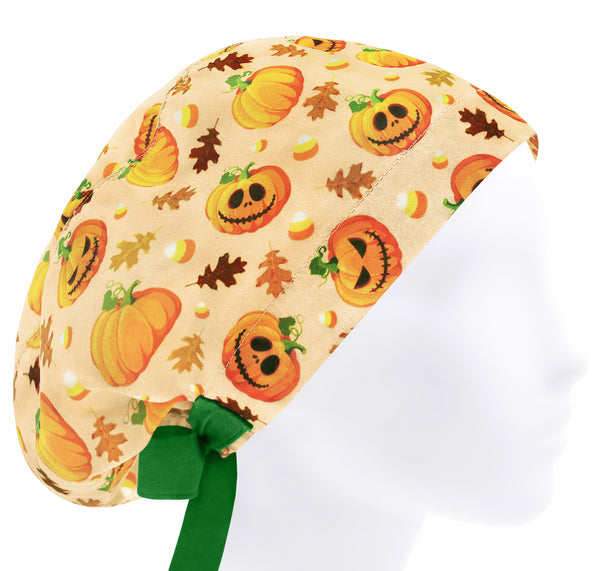 Halloween Scrub Cap For Women, Fall Themed Surgical Scrub Hat