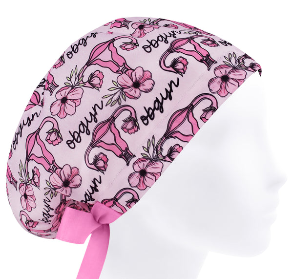 OB GYN scrub cap women, nurse cap, surgical cap, uterus scrub hat