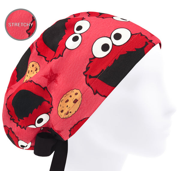 Stretchy scrub cap for women, cookie monster scrub hat, funny surgical cap, euro scrub hat