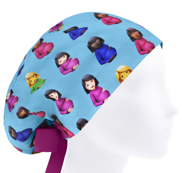 Pregnancy nurse cap, women scrub cap, blue scrub hat
