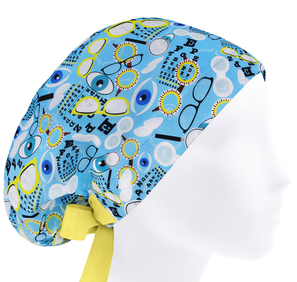 Eye scrub cap woman, glasses surgical hat, ophthalmologist nurse cap