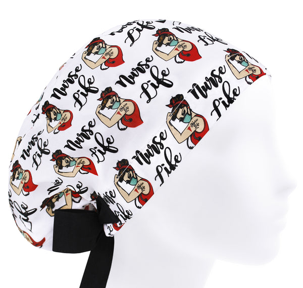 Nurse life scrub cap, surgical cap, womens medical scrub hat