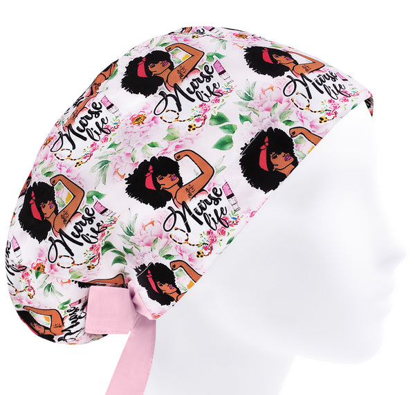 Nurse life scrub cap, surgical cap, womens medical scrub hat