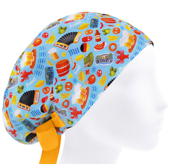 Beer euro scrub sap for women, German and Oktoberfest festival, adjustable surgical hat, snacks hat