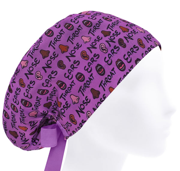 ENT scrub cap otolaryngology, ears, nose, throat scrub hat, surgical cap