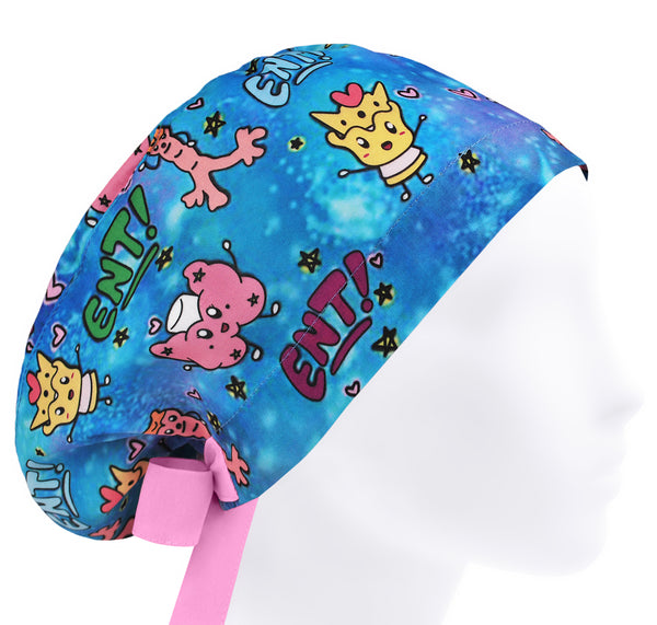 ENT surgical cap, scrub hat ears, otolaryngologist scrub cap nose