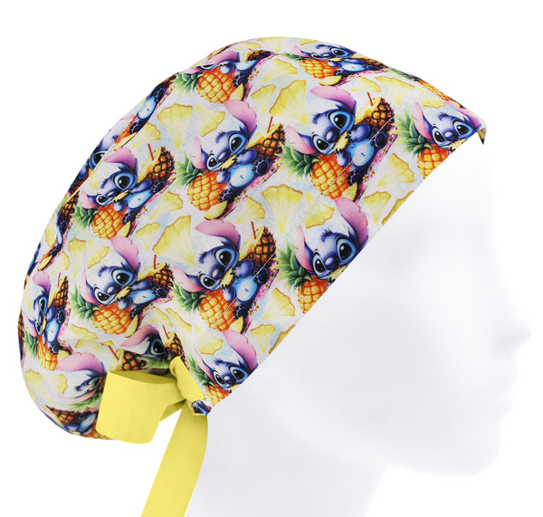 Pineapple scrub cap, funny surgical cap for women, cute scrub hat, cartoon nurse cap