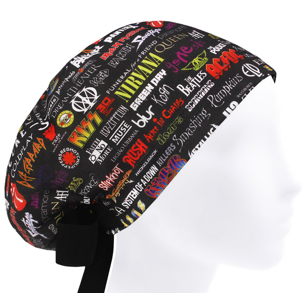 Rock scrub cap women, metal surgical hat, cool surgeon scrub hat, heavy metal fans, gift for music lover