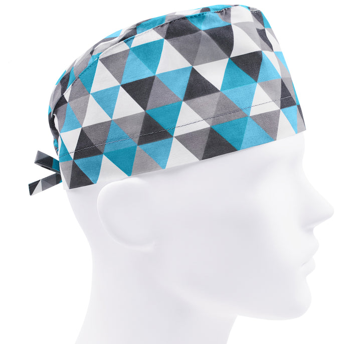 Cap Geometry Geometry scrub cap men, surger hat, scrub hat turquoise blue – SCRUB-CAPS