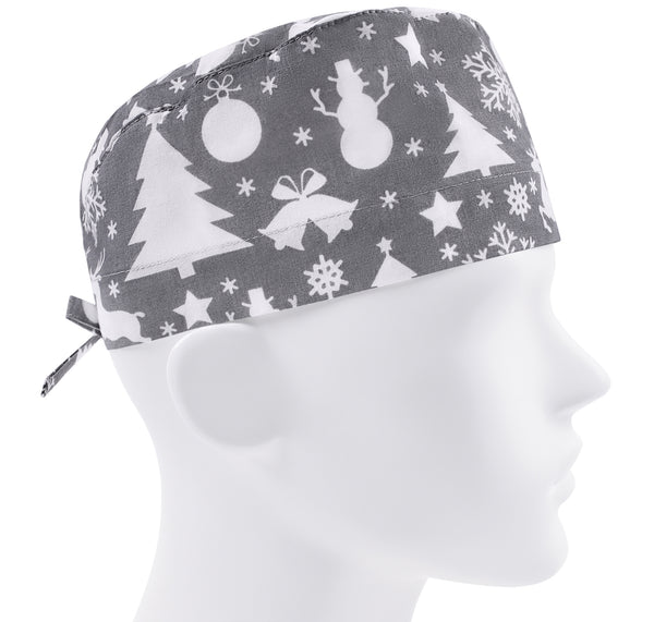 Christmas Scrub Cap Men, Winter Holiday Themed Surgical Cap