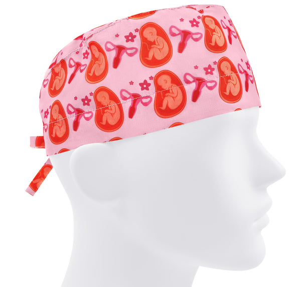 Uterus scrub cap men, scrub hat fetus, surgical cap, pregnancy nurse hat