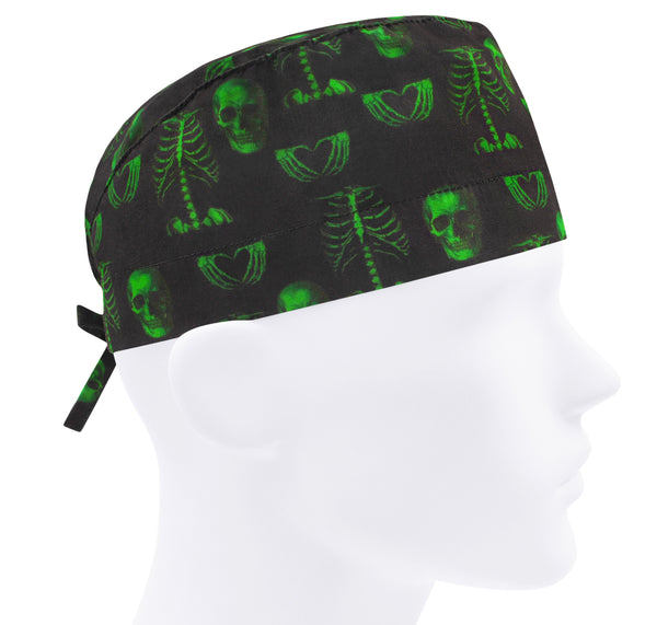 Surgical cap skeleton men, scrub hat bones, scrub cap, nurse cap