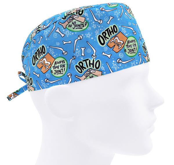Scrub cap bones, mens scrub hat, surgical hat ortho