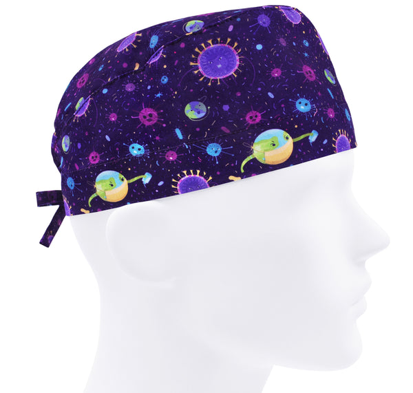 Scrub cap virus men, scrub hat microb, scrub cap, nurse cap