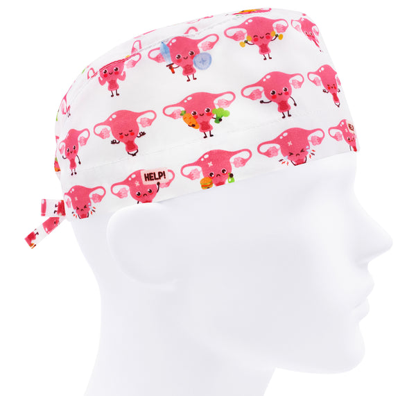 Scrub cap uterus for men, scrub hat OB GYN, surgical hat, doctor cap