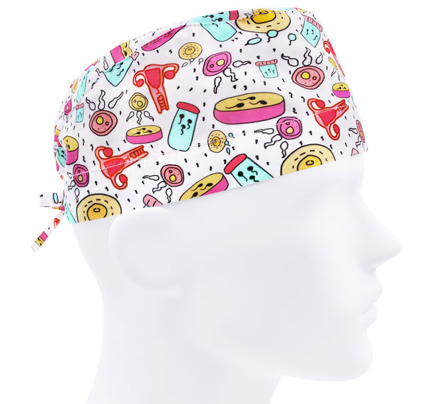 Scrub cap sperm IVF REI, scrub hat for men, nurse cap OB Gyn, uterus