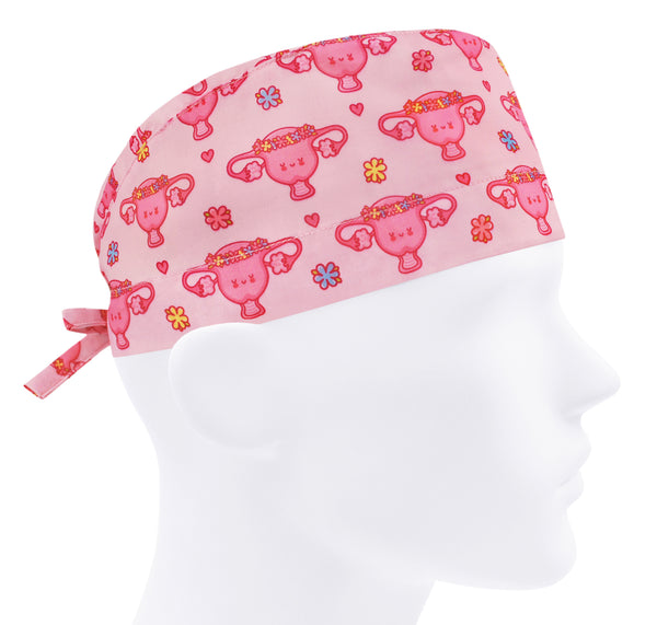 Uterus scrub cap men, scrub hat OB GYN, surgical cap, nurse hat