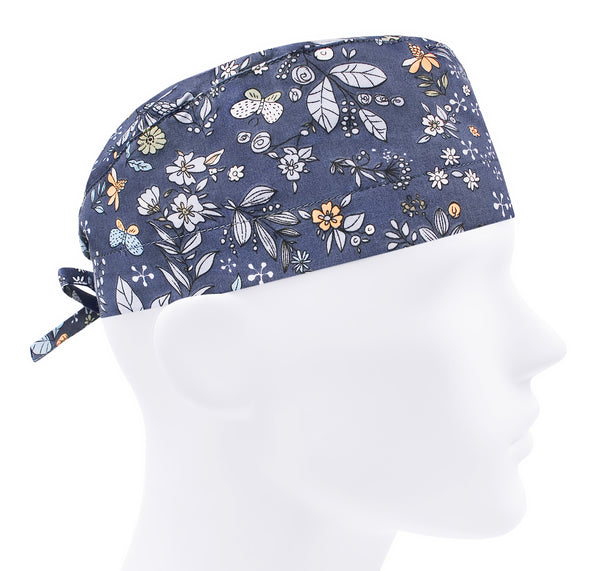 Flowers scrub cap for men, butterflies surgical hat, floral scrub hat