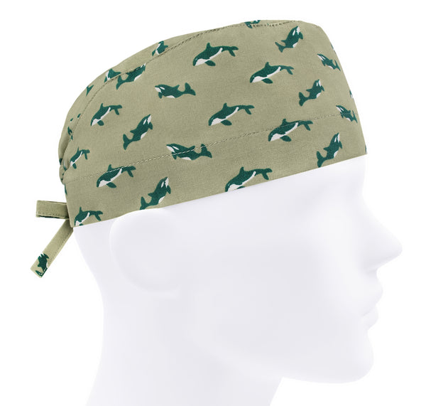 Scrub cap orca men, surgical cap whale, scrub hat