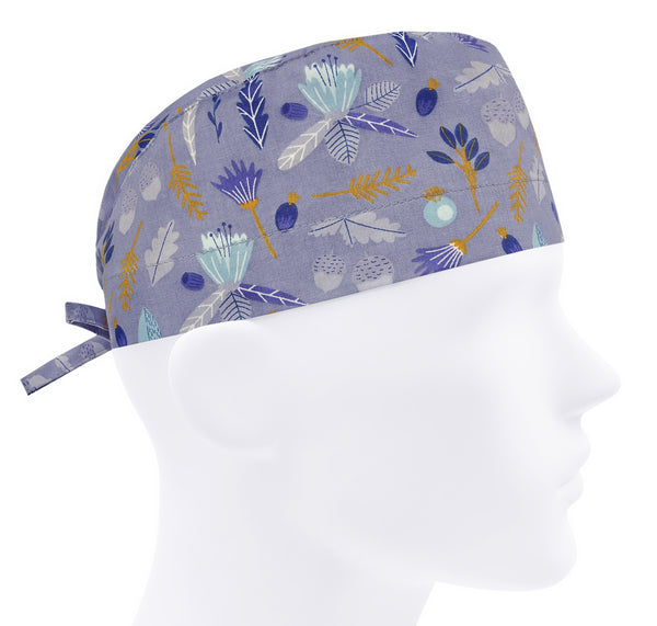 Forest print scrub cap for men, fall surgical cap, acorn scrub hat for men