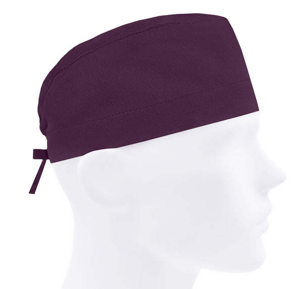 Surgical cap men, scrub caps plain, scrub hats plain, surgery hat solid, eggplant nurse cap