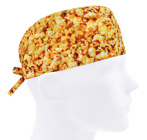 Popcorn scrub hat for men, cinema scrub cap, movies surgical cap