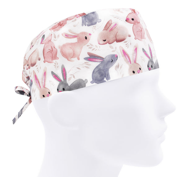 Scrub cap rabbit men, hare scrub hat, bunny surgical hat