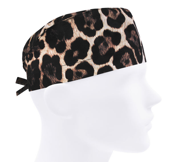 Cheetah scrub cap, animal surgical cap, scrub hat leopard men