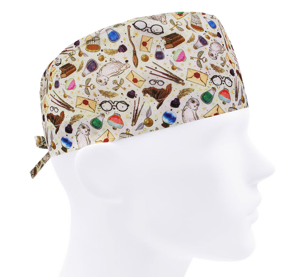 Magic scrub cap for men, fantasy surgical cap, wizard scrub hat