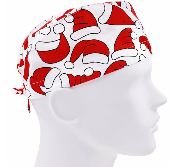Christmas Scrub Cap for Men, Santa Surgical Hat, Winter Scrub Hat