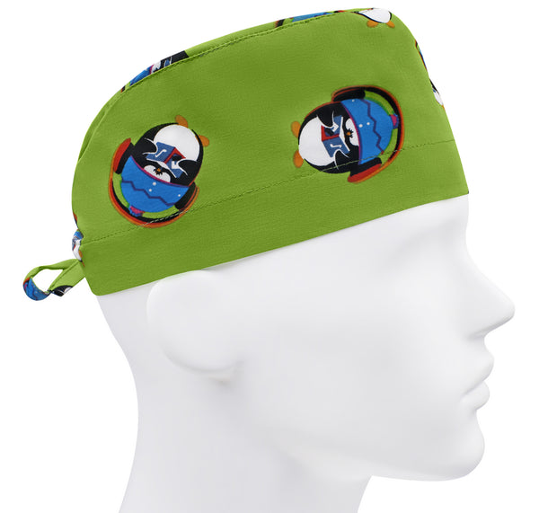 Penguin scrub cap men, green surgical cap, scrub hat, nurse hat