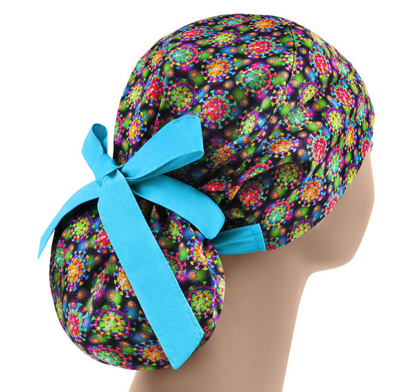 Virus scrub cap for women, surgical hat long hair, nurse cap, medical scrub hat
