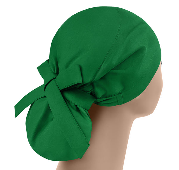 Green scrub cap women, surgical scrub hat long hair