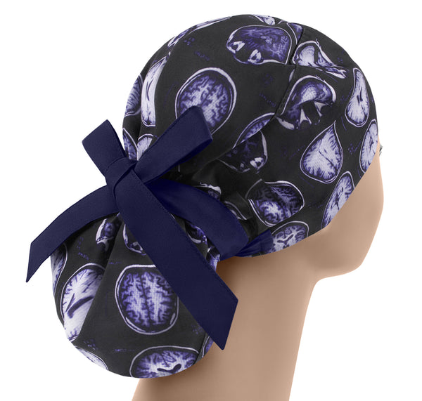 MRI Scrub hat, long hair scrub cap tomography, ponytail surgical hat women