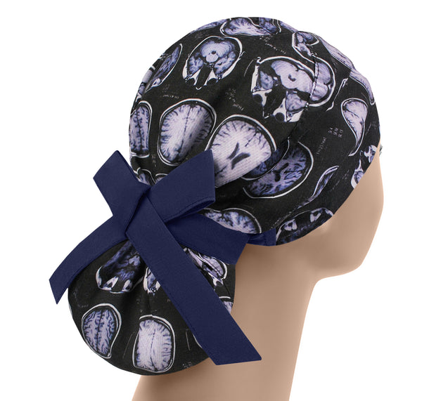MRI Scrub hat, long hair scrub cap tomography, ponytail surgical hat women