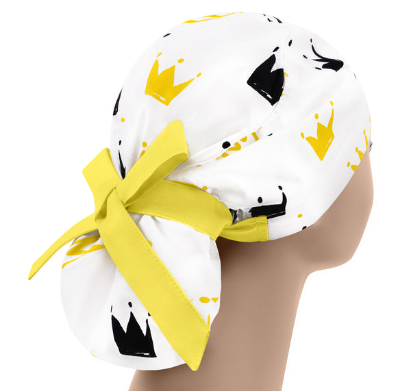 Crown scrub cap for women, ponytail surgical hat queen, nurse hat princess