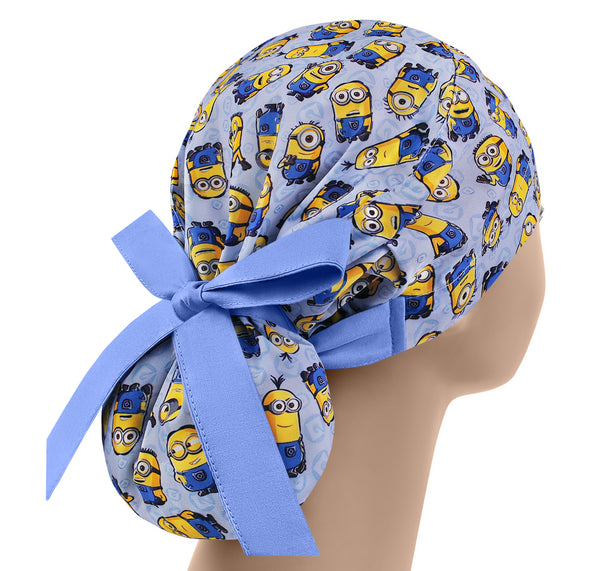 Cute cartoon surgical cap, ponytail nurse hat, funny women scrub cap, banana medical hat